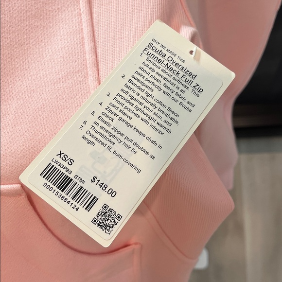 NWT Lululemon scuba oversized funnel neck full zip XS/S strawberry milkshake - Picture 4 of 4